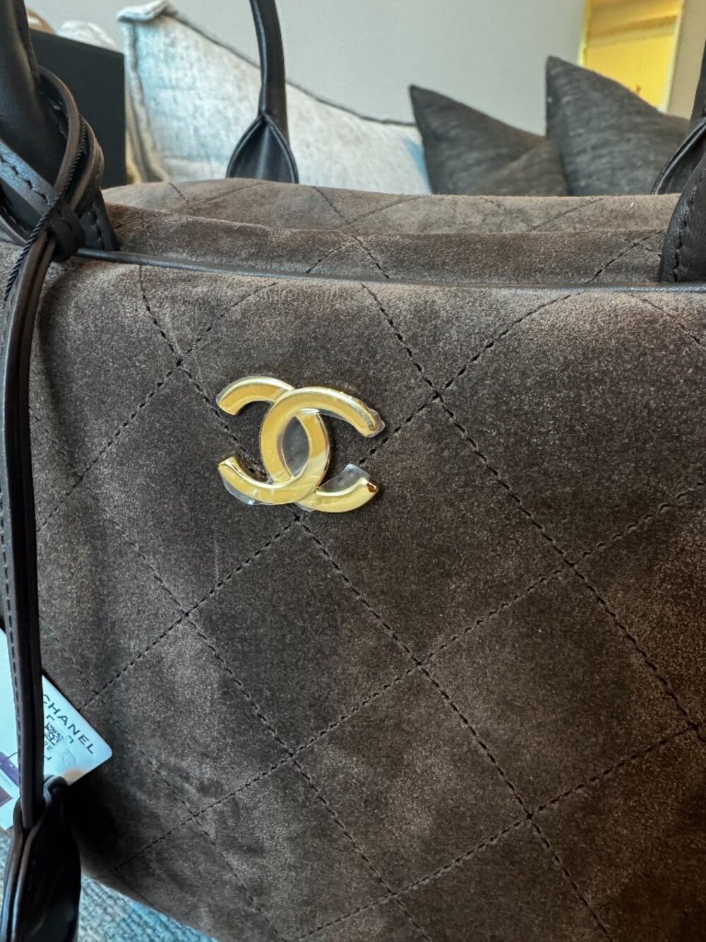 Authentic Chanel Large Perfect Bowling Bag in Brown 26B - Picture 7 of 11